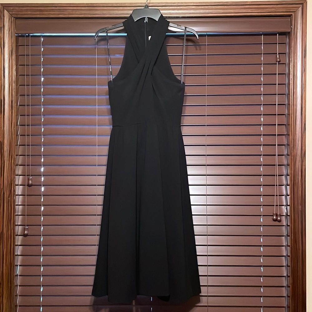 Calvin Klein Black Criss-Cross Midi Dress